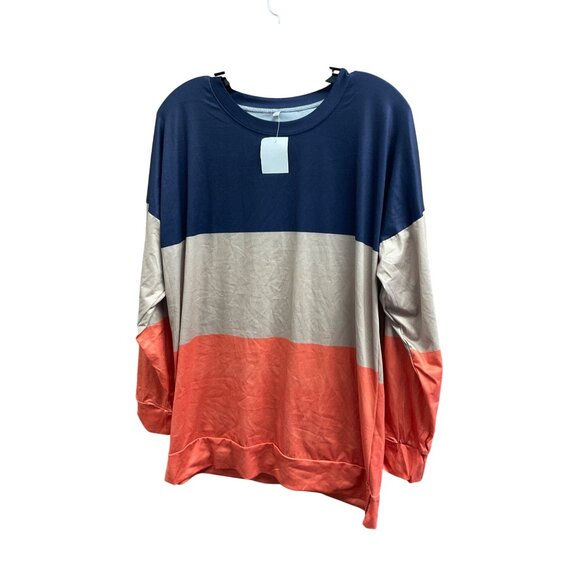 Colorblock Long-Sleeve Shirt XL 65% Cotton 35% Polyester - Picture 1 of 5